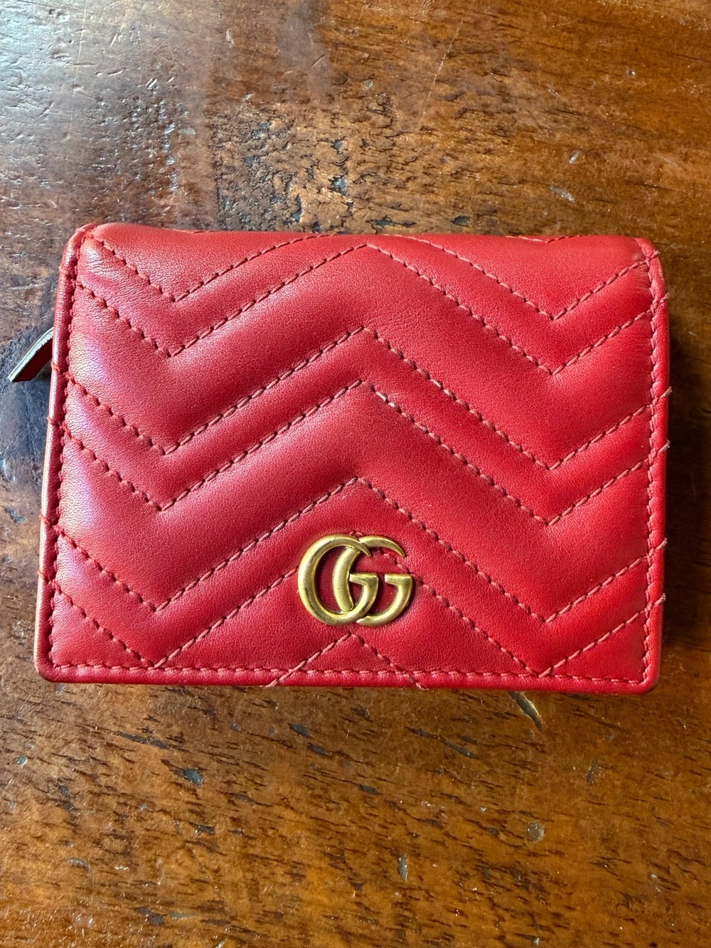 Gucci GG MARMONT CARD CASE WALLET red